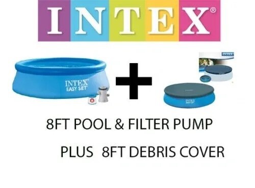 Intex 8ft pool - c/w, pump